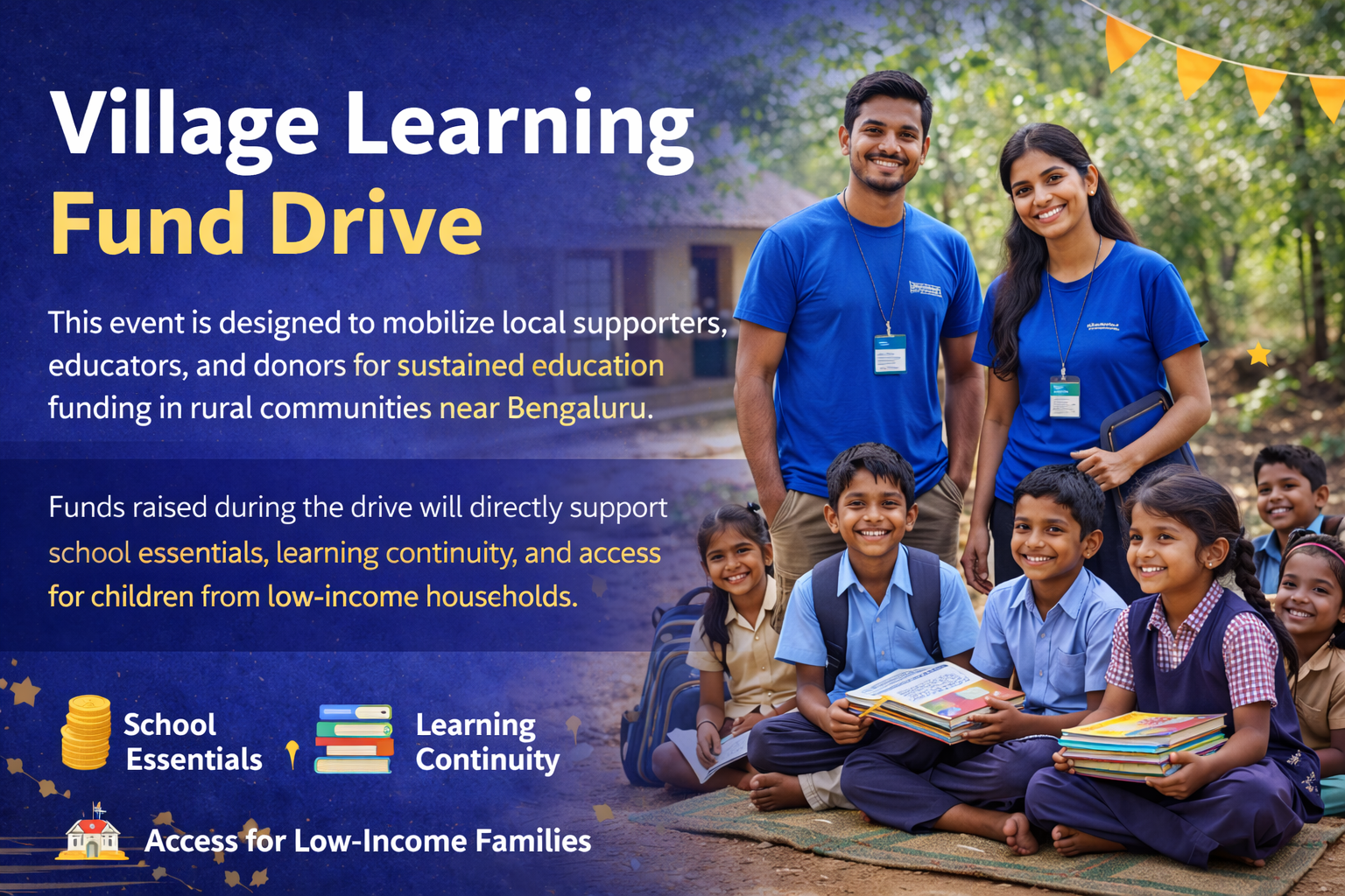Village Learning Fund Drive event banner
