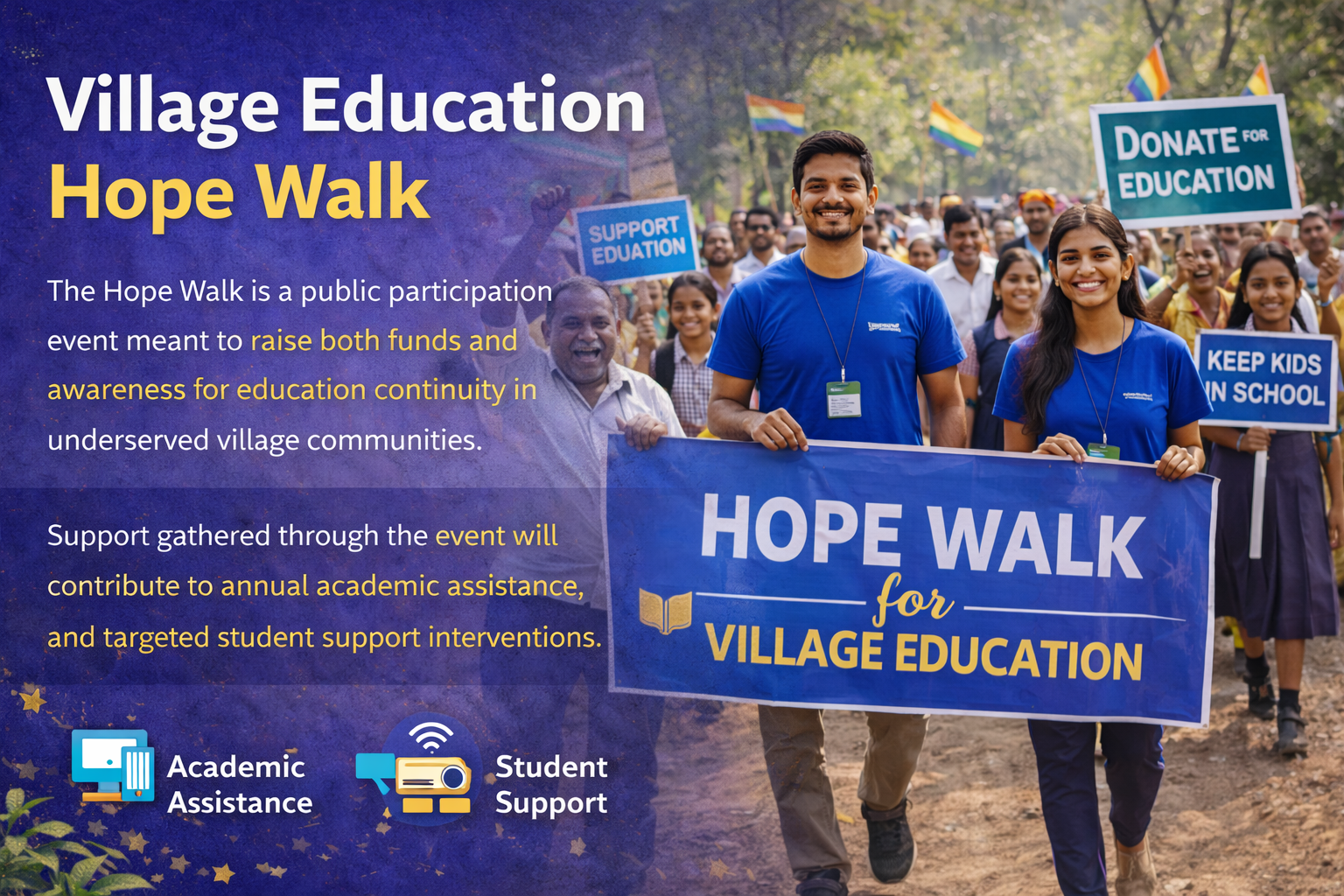 Village Education Hope Walk event banner